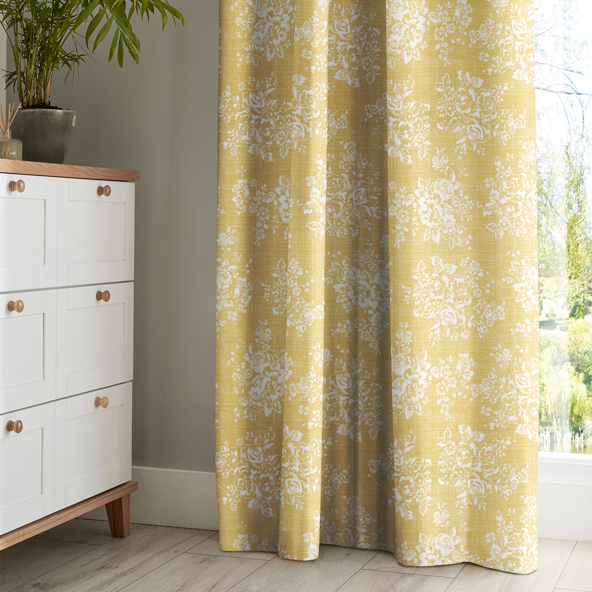 Product photograph of Cath Kidston Washed Rose Ochre Curtain from Choice Furniture Superstore.